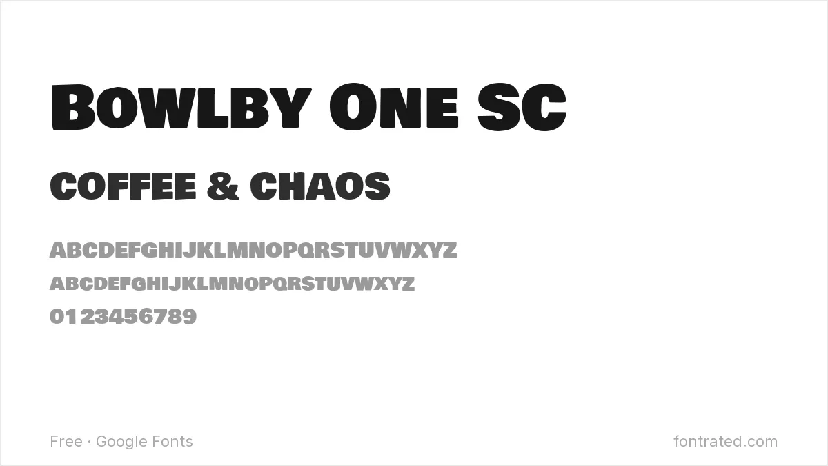 Bowlby One SC Google Font specimen