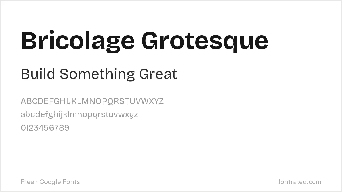 10 Best Free Fonts for Website Headers 7 - FontRated Bricolage Grotesque Google Font specimen