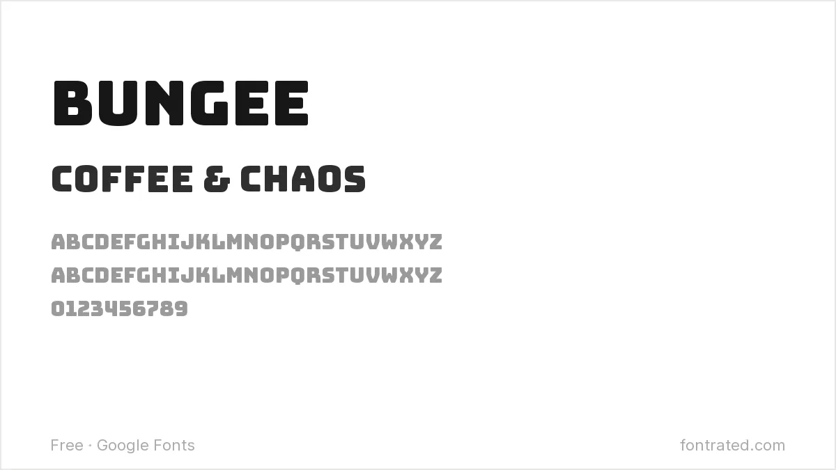 Bungee Google Font specimen
