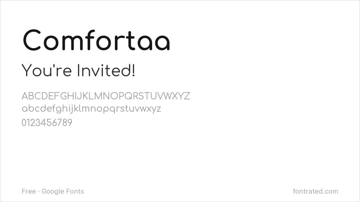 Best Free Fonts for Birthday & Baby Showers 8 - FontRated Comfortaa Google Font specimen