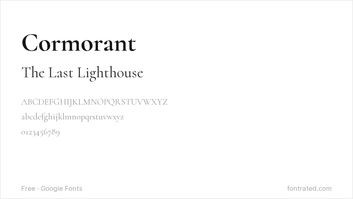 10 Best Free Fonts for Book Covers & KDP 6 - FontRated Cormorant Google Font specimen
