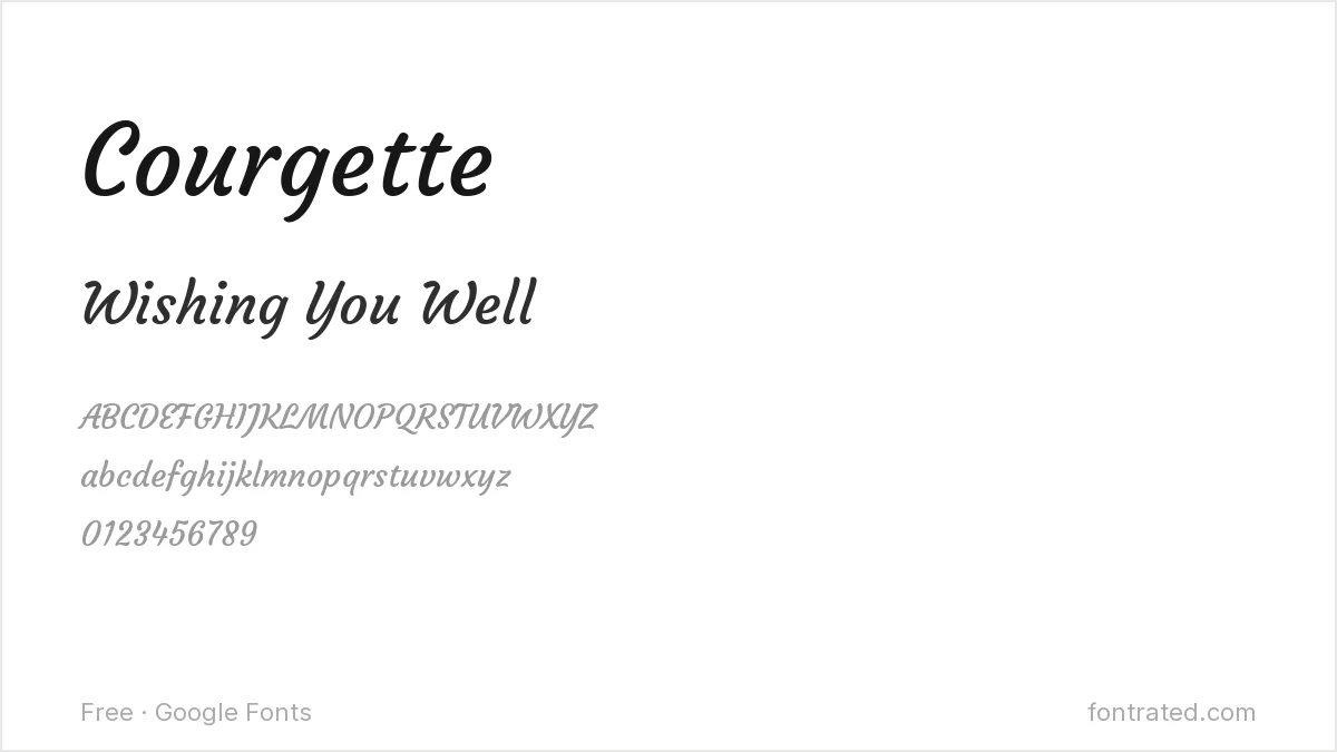10 Best Free Fonts for Greeting Cards 7 - FontRated Courgette Google Font specimen