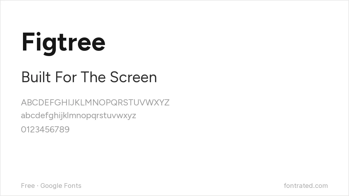The Best Free Alternatives to Proxima Nova (2026) 3 - FontRated Figtree Google Font specimen
