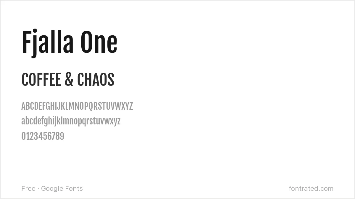 Fjalla One Google Font specimen
