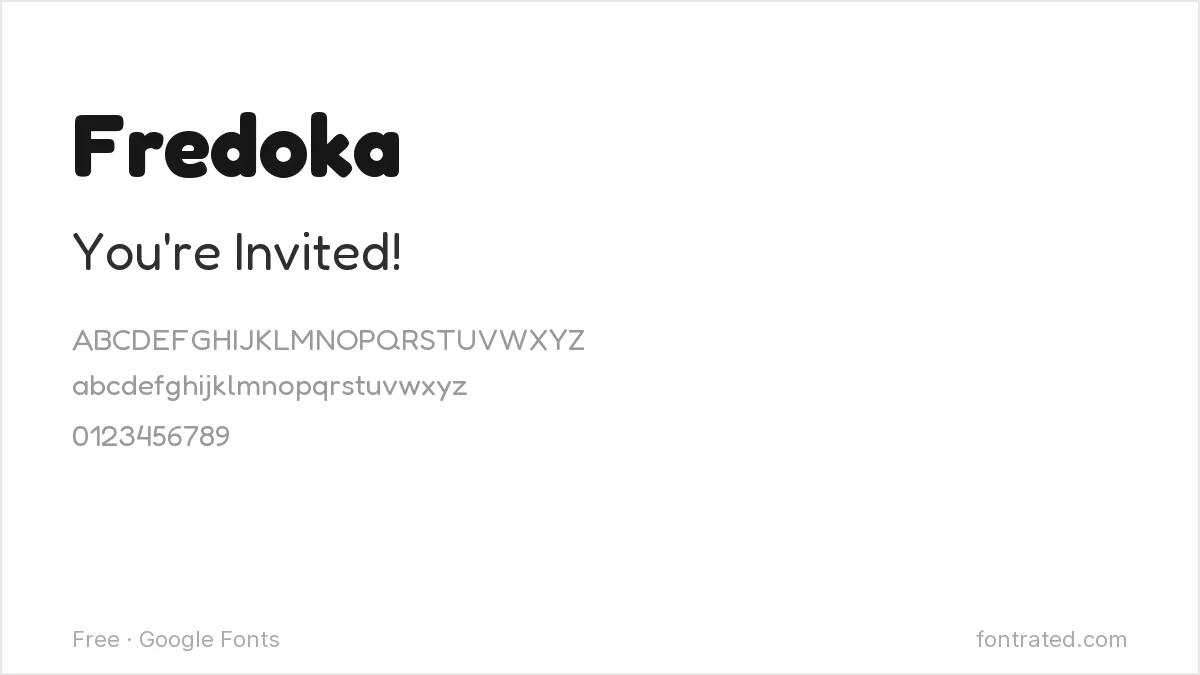 Best Free Fonts for Birthday & Baby Showers 3 - FontRated Fredoka Google Font specimen