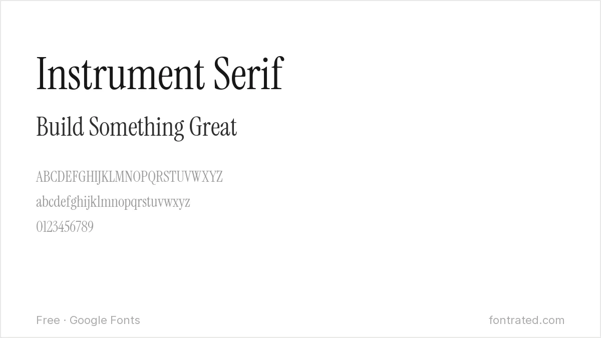 10 Best Free Fonts for Website Headers 6 - FontRated Instrument Serif Google Font specimen