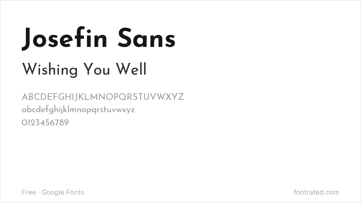 10 Best Free Fonts for Greeting Cards 8 - FontRated Josefin Sans Google Font specimen