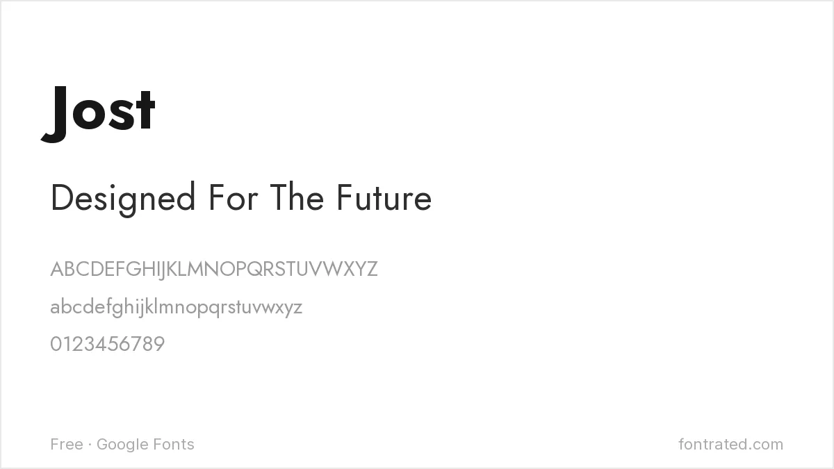 The Best Free Alternatives to Avenir (2026) 3 - FontRated Jost Google Font specimen