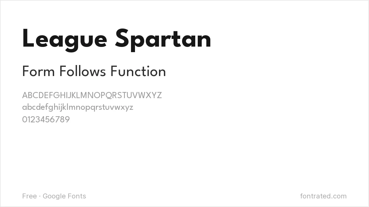 The Best Free Alternatives to Futura (2026) 3 - FontRated League Spartan Google Font specimen