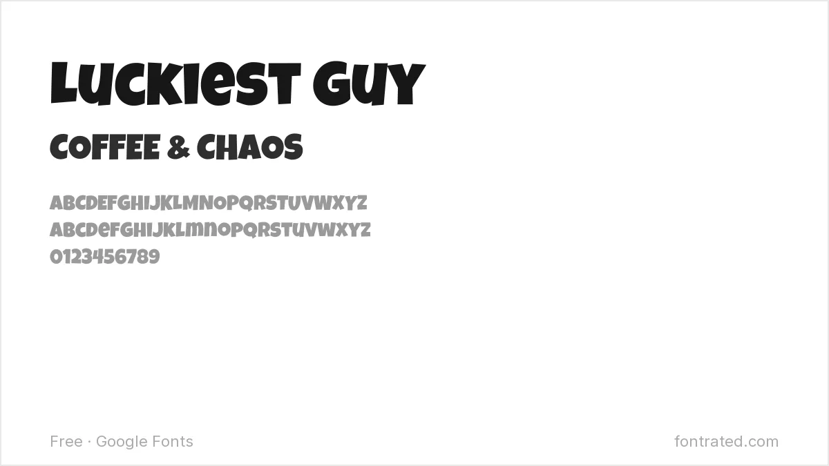 Luckiest Guy Google Font specimen