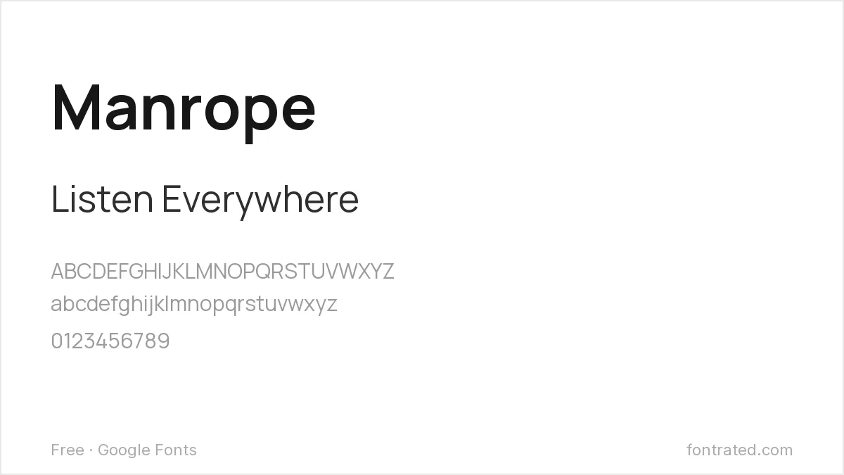 The Best Free Alternatives to Circular (2026) 6 - FontRated Manrope Google Font specimen