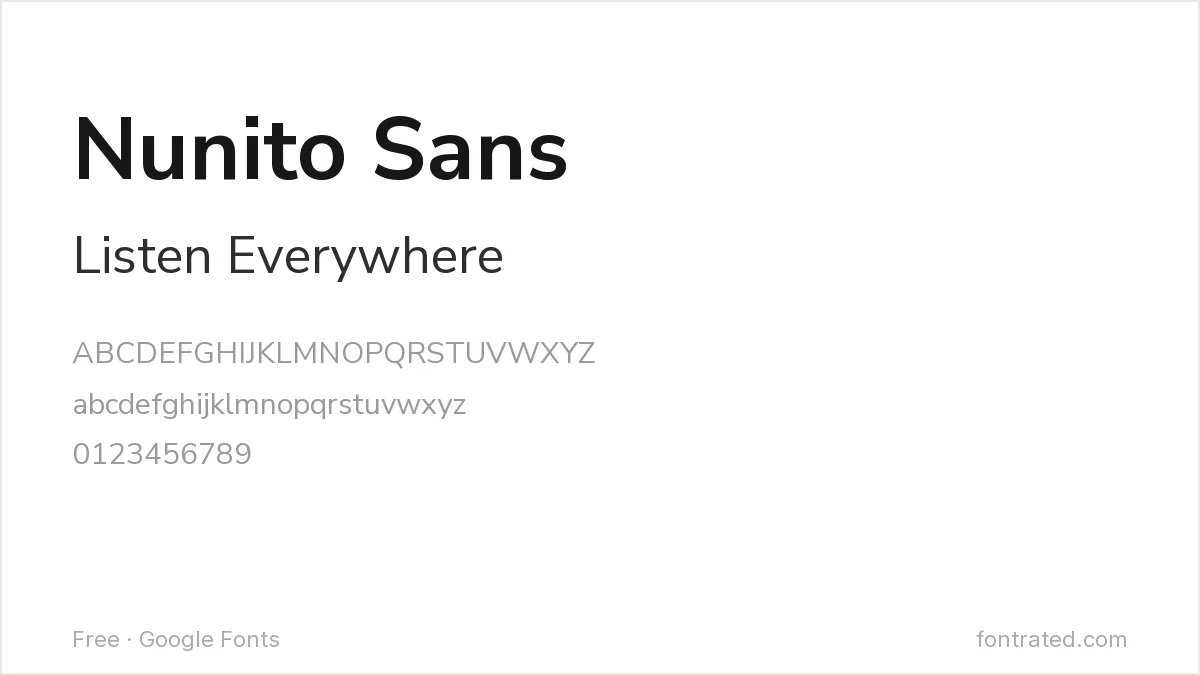 The Best Free Alternatives to Circular (2026) 3 - FontRated Nunito Sans Google Font specimen
