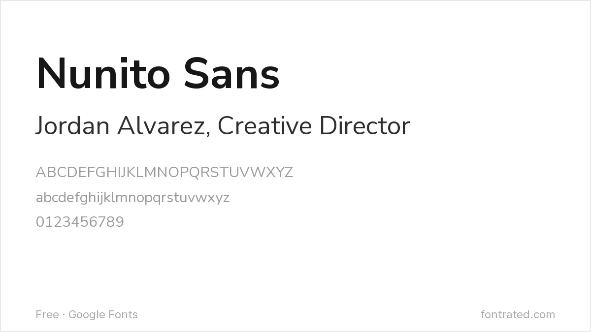 10 Best Free Fonts for Business Cards 6 - FontRated Nunito Sans Google Font specimen