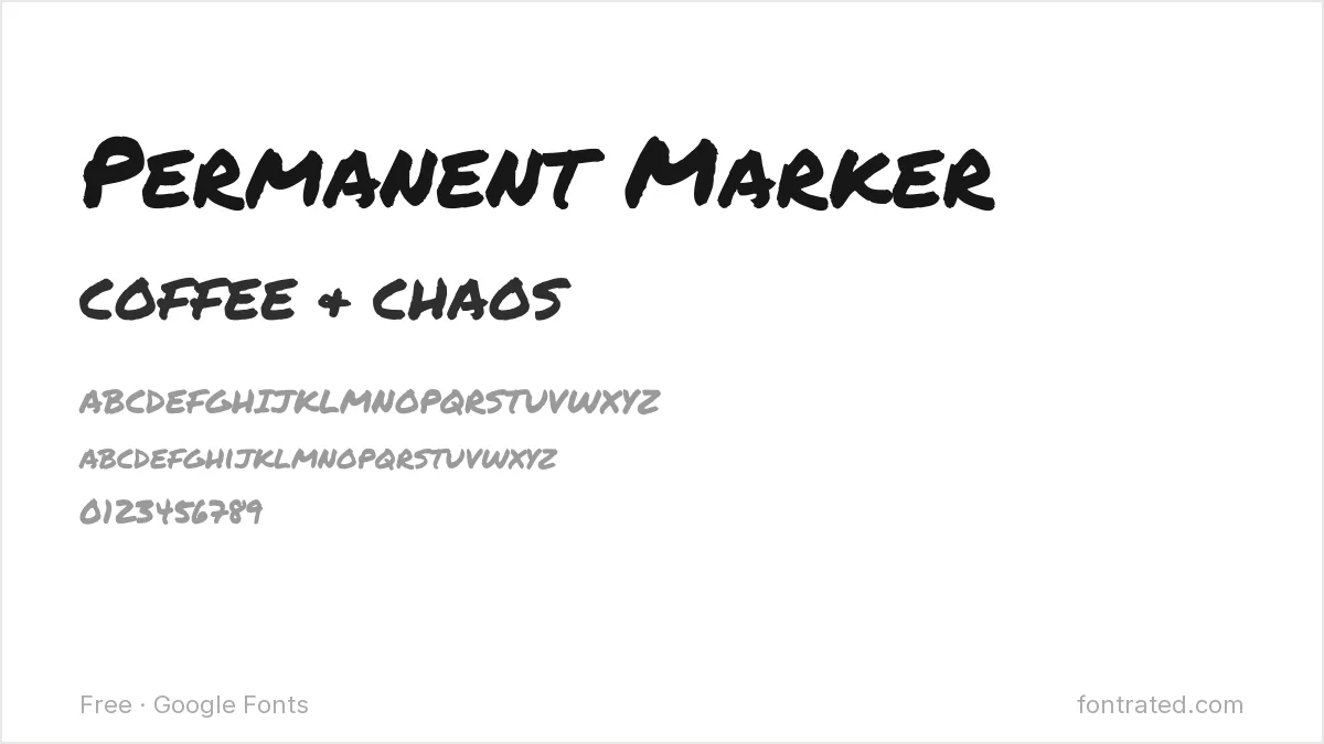 Permanent Marker Google Font specimen