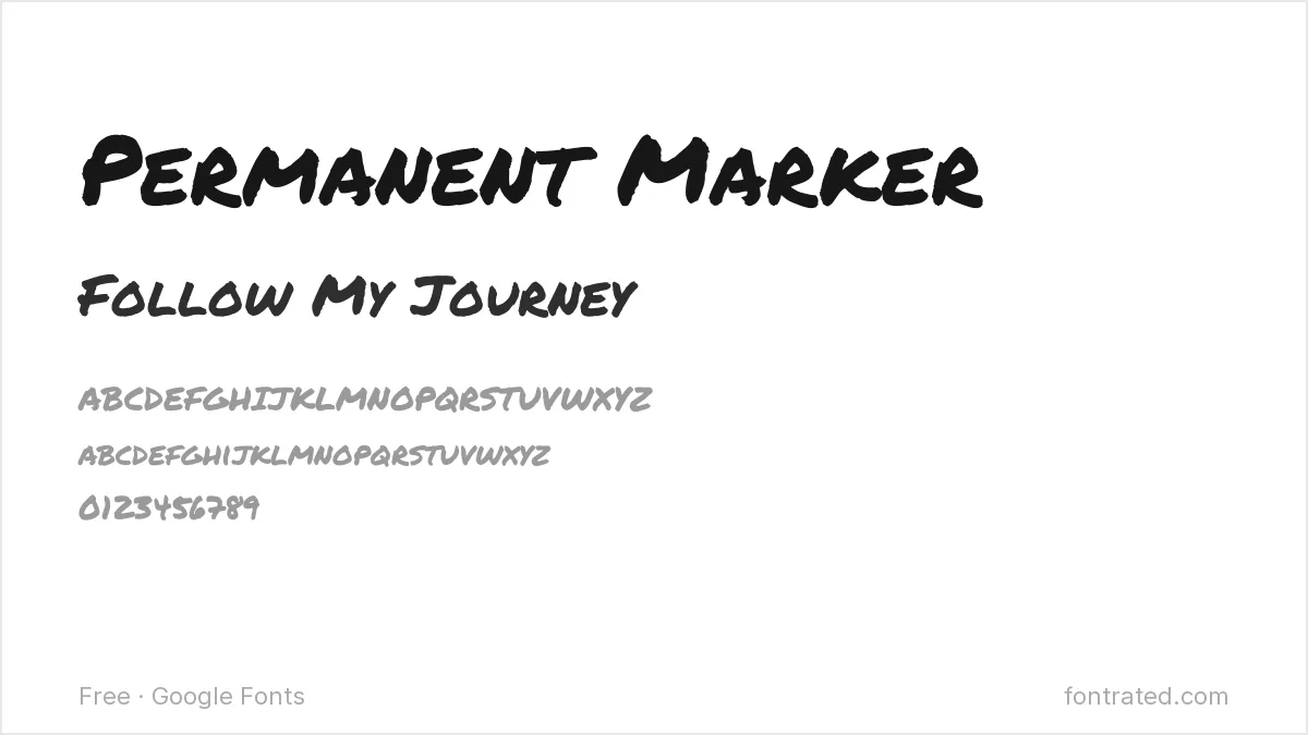 10 Best Free Fonts for Instagram & Social Media 6 - FontRated Permanent Marker Google Font specimen - alphabet and sample text preview