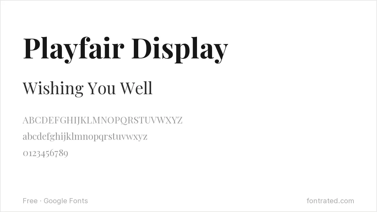 10 Best Free Fonts for Greeting Cards 5 - FontRated Playfair Display Google Font specimen